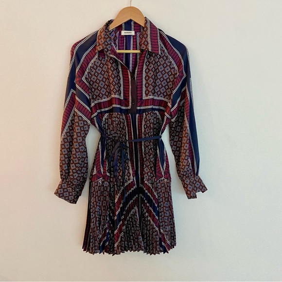 NWOT Sandro Pleated Shirt Dress in Purple - Picture 3 of 8